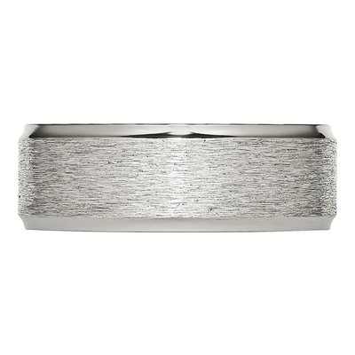 Stainless Steel 8mm Ridged Wedding Band – view 5