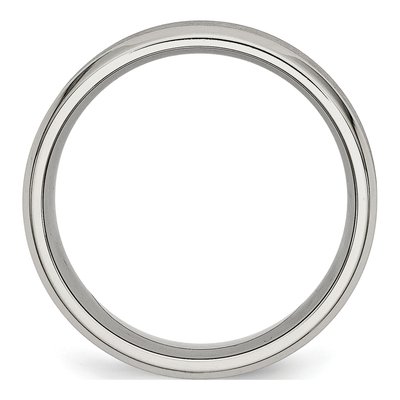 Stainless Steel 8mm Concave Wedding Band – view 3