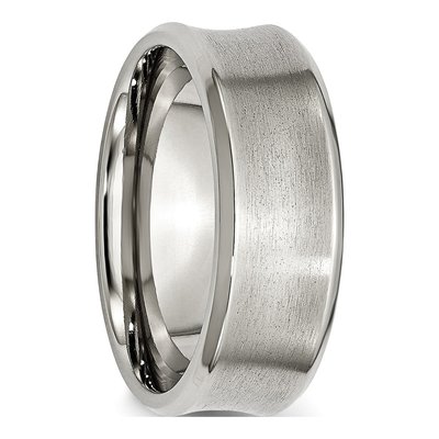 Stainless Steel 8mm Concave Wedding Band – view 5