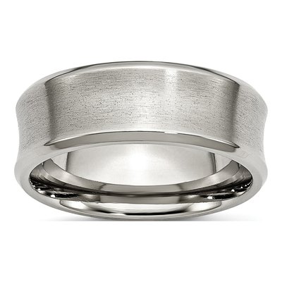 Stainless Steel 8mm Concave Wedding Band