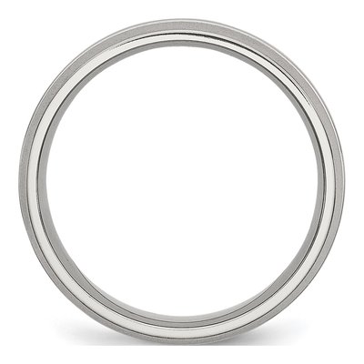 Stainless Steel 6mm Grooved Wedding Band – view 4