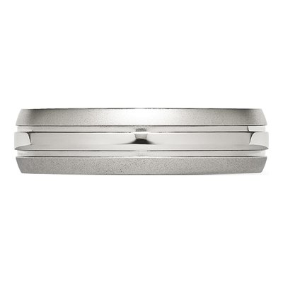 Stainless Steel 6mm Grooved Wedding Band – view 5