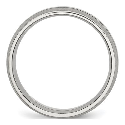 Stainless Steel 8mm Grooved Wedding Band – view 4