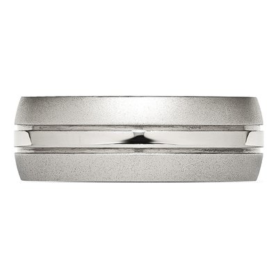 Stainless Steel 8mm Grooved Wedding Band – view 5