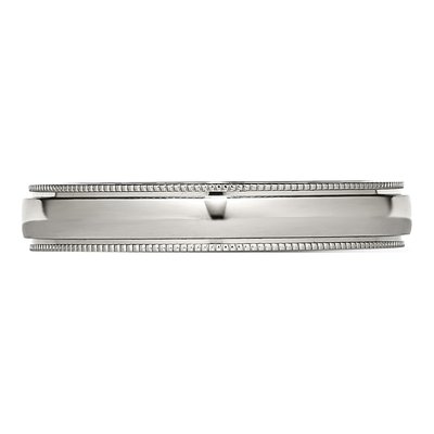 Stainless Steel 4mm Beaded Comfort-Fit Wedding Band – view 5