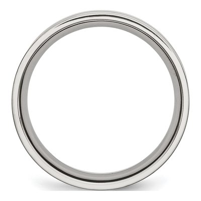 Stainless Steel 6mm Grooved Wedding Band – view 3