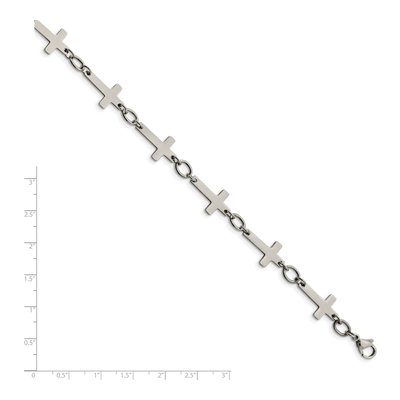 Stainless Steel Sideways Cross Anklet – view 5