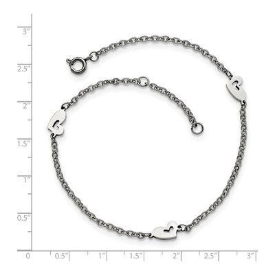Stainless Steel Hearts Anklet – view 5