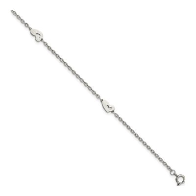 Stainless Steel Hearts Anklet