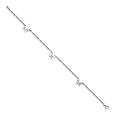 Stainless Steel Butterfly Anklet – view 4