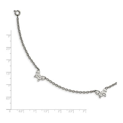 Stainless Steel Butterfly Anklet – view 5