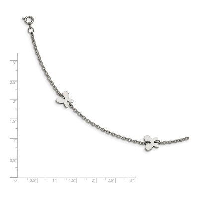 Stainless Steel Butterfly Anklet – view 5