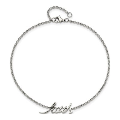 Stainless Steel Faith Anklet – view 5