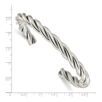 Stainless Steel Twisted Cuff Bracelet – view 4