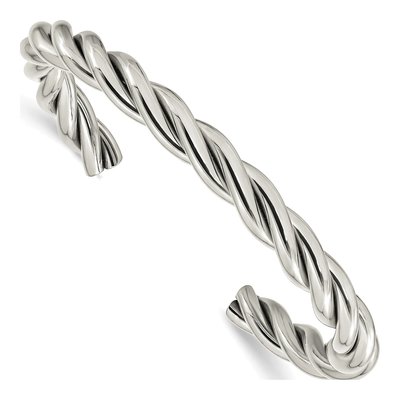 Stainless Steel Twisted Cuff Bracelet