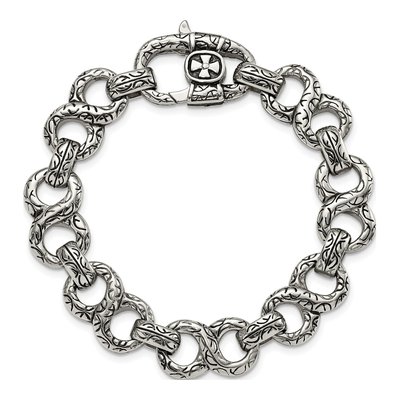 Men's Stainless Steel 15mm Infinity Fancy Link Chain Bracelet – view 5