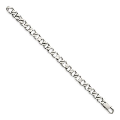 Men's Stainless Steel 9mm Fancy Link Chain Bracelet – view 4