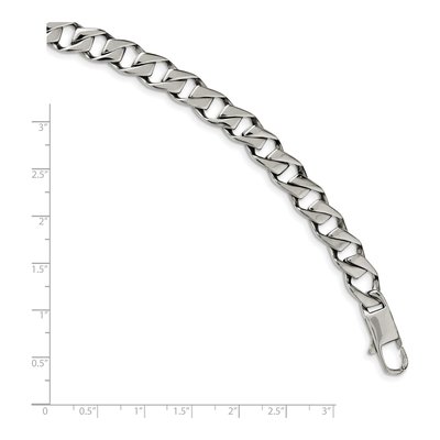 Men's Stainless Steel 9mm Fancy Link Chain Bracelet – view 6