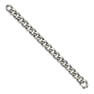 Men's Stainless Steel 15mm Reptile Curb Chain Bracelet – view 4