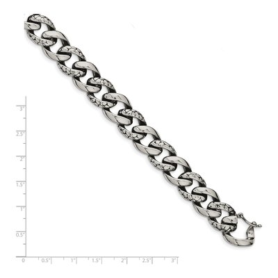 Men's Stainless Steel 15mm Reptile Curb Chain Bracelet – view 6