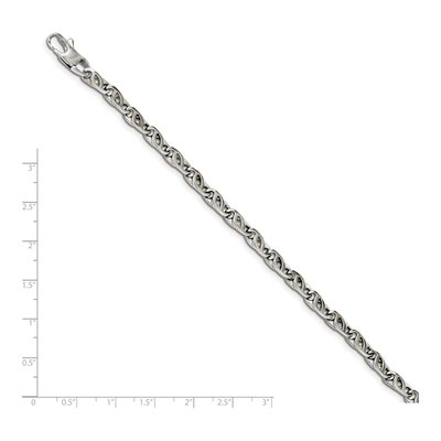 Stainless Steel 5mm Fancy Link Chain Bracelet – view 6