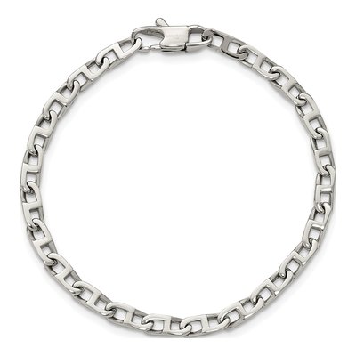 Men's Stainless Steel 5mm Oval Link Chain Bracelet – view 5