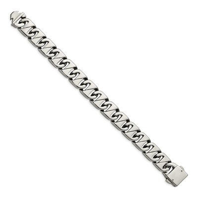 Men's Stainless Steel 15mm Fancy Link Chain Bracelet – view 4