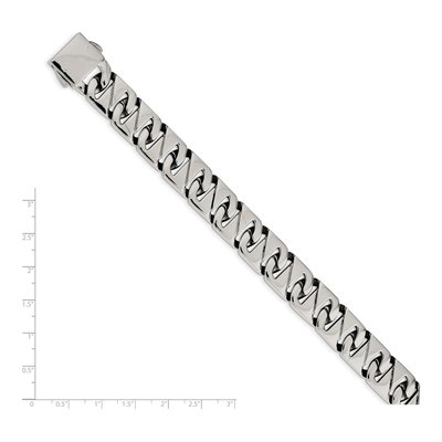 Men's Stainless Steel 15mm Fancy Link Chain Bracelet – view 6