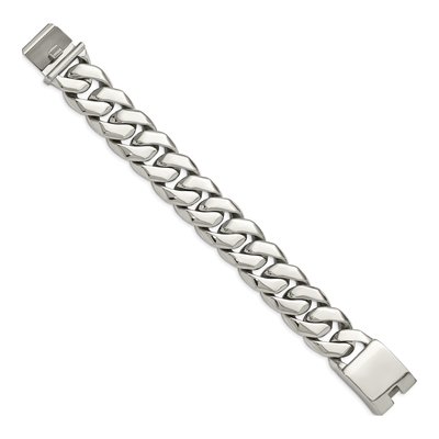 Men's Stainless Steel 25mm Fancy Curb Chain Anklet – view 4