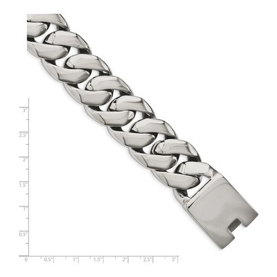 Men's Stainless Steel 25mm Fancy Curb Chain Anklet – view 6