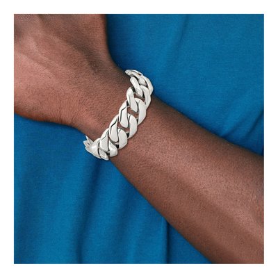 Men's Stainless Steel 25mm Fancy Curb Chain Anklet – view 7
