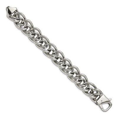 Stainless Steel 18mm Oval Fancy Link Chain Bracelet – view 5