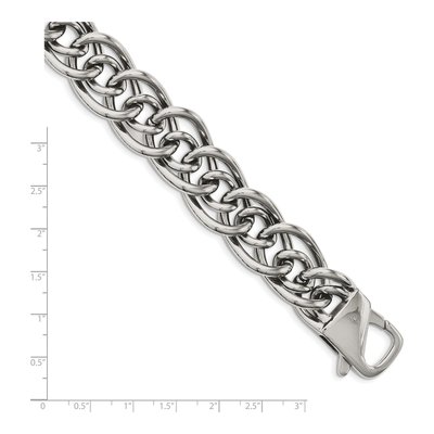 Stainless Steel 18mm Oval Fancy Link Chain Bracelet – view 7