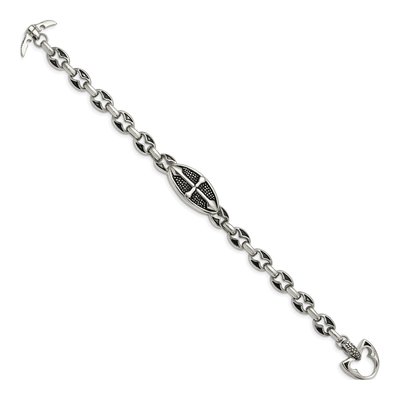 Stainless Steel Cross Toggle Bracelet – view 4