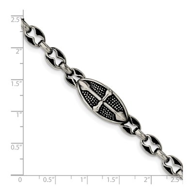 Stainless Steel Cross Toggle Bracelet – view 5