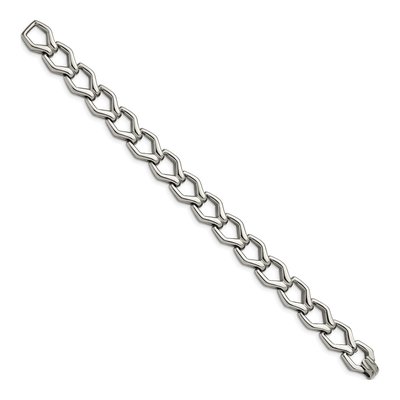 Stainless Steel 13mm Fancy Open Link Chain Bracelet – view 4