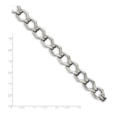 Stainless Steel 13mm Fancy Open Link Chain Bracelet – view 5