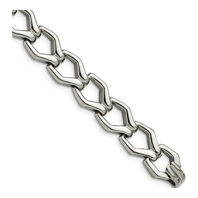 Stainless Steel 13mm Fancy Open Link Chain Bracelet