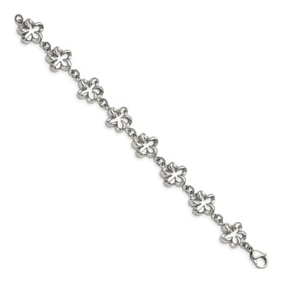 Stainless Steel Flower Link Bracelet – view 4
