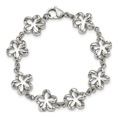 Stainless Steel Flower Link Bracelet – view 5
