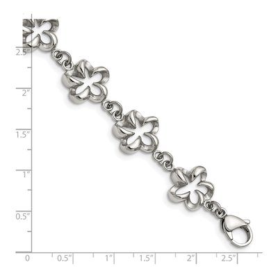 Stainless Steel Flower Link Bracelet – view 6