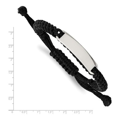 Stainless Steel Black Fabric ID Bracelet – view 4