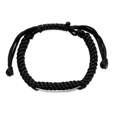 Stainless Steel Black Fabric ID Bracelet – view 5