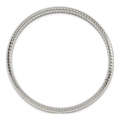 Stainless Steel Textured Bangle Bracelet – view 4