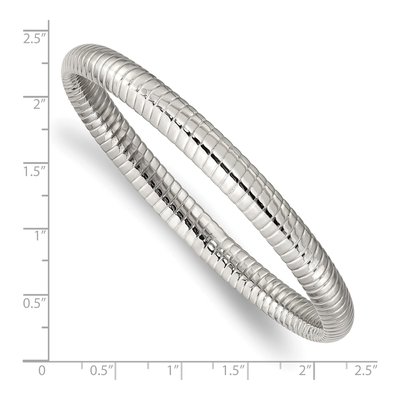 Stainless Steel Textured Bangle Bracelet – view 5