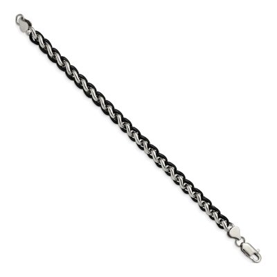 Men's Black Stainless Steel 7mm Black Bracelet – view 4