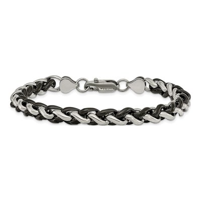 Men's Black Stainless Steel 7mm Black Bracelet – view 5