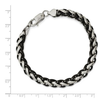 Men's Black Stainless Steel 7mm Black Bracelet – view 6