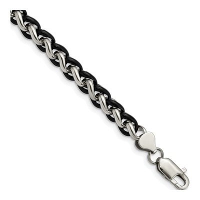 Men's Black Stainless Steel 7mm Black Bracelet