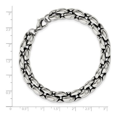 Men's Stainless Steel 8mm Oval Link Bracelet – view 6
